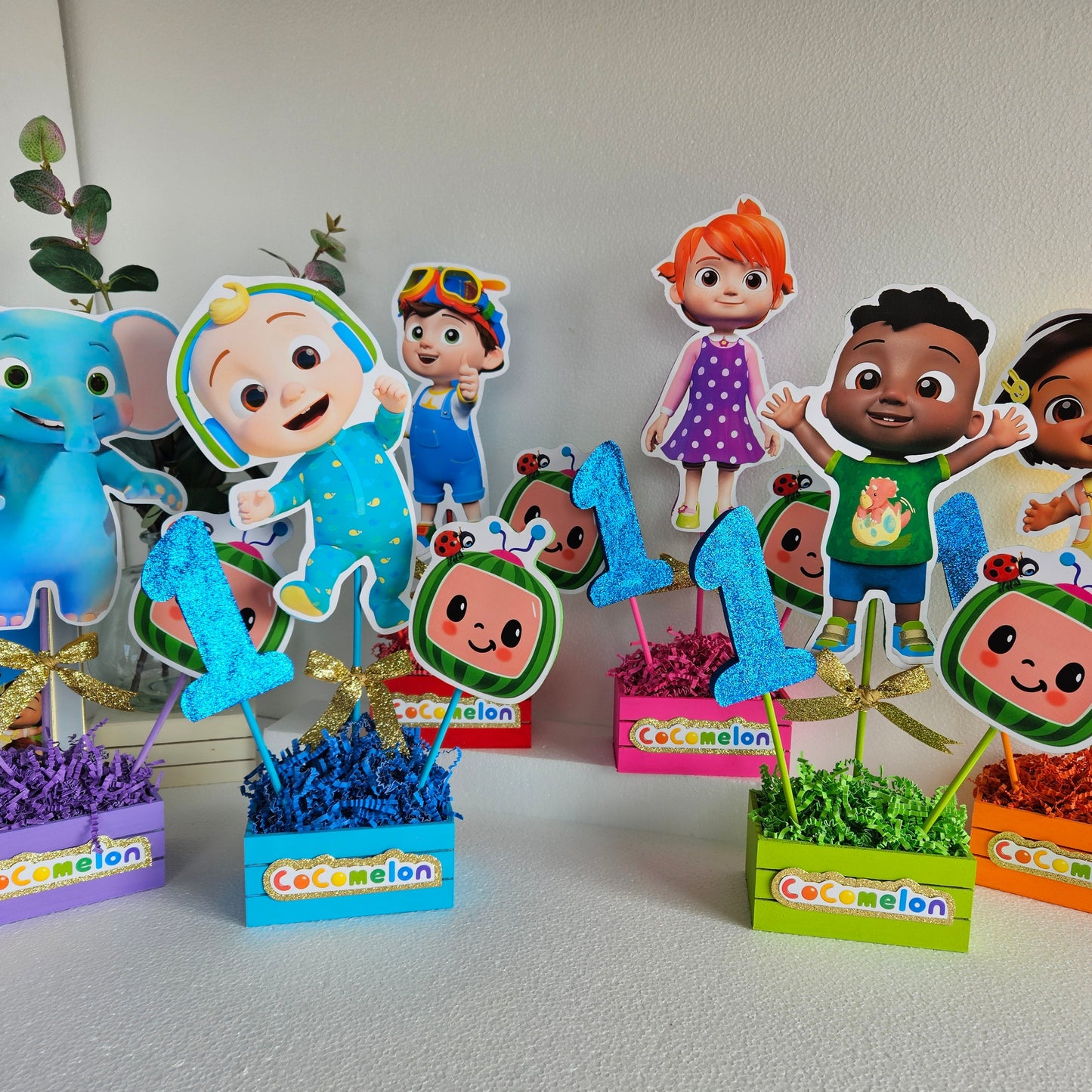 Cocomelon Kids Birthday Party Centerpieces decoration handmade