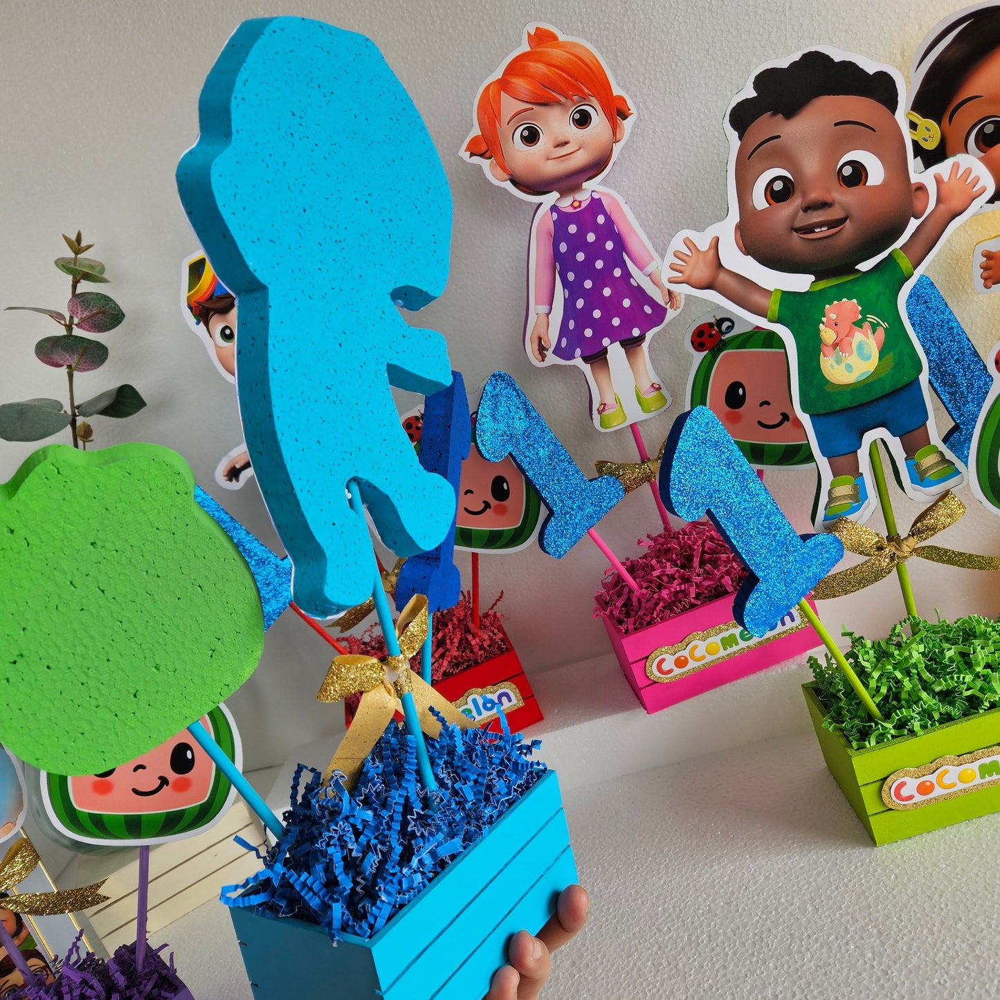 Cocomelon Kids Birthday Party Centerpieces decoration handmade
