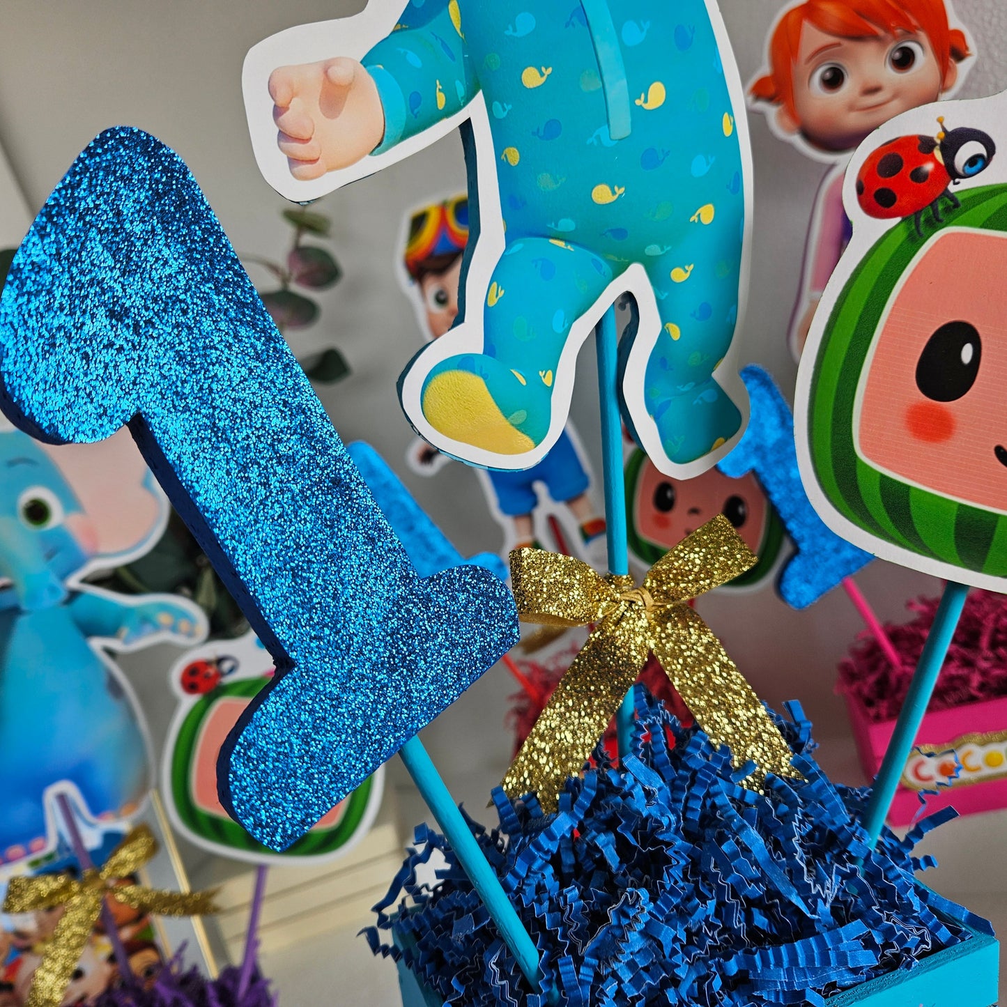 Cocomelon Kids Birthday Party Centerpieces decoration handmade
