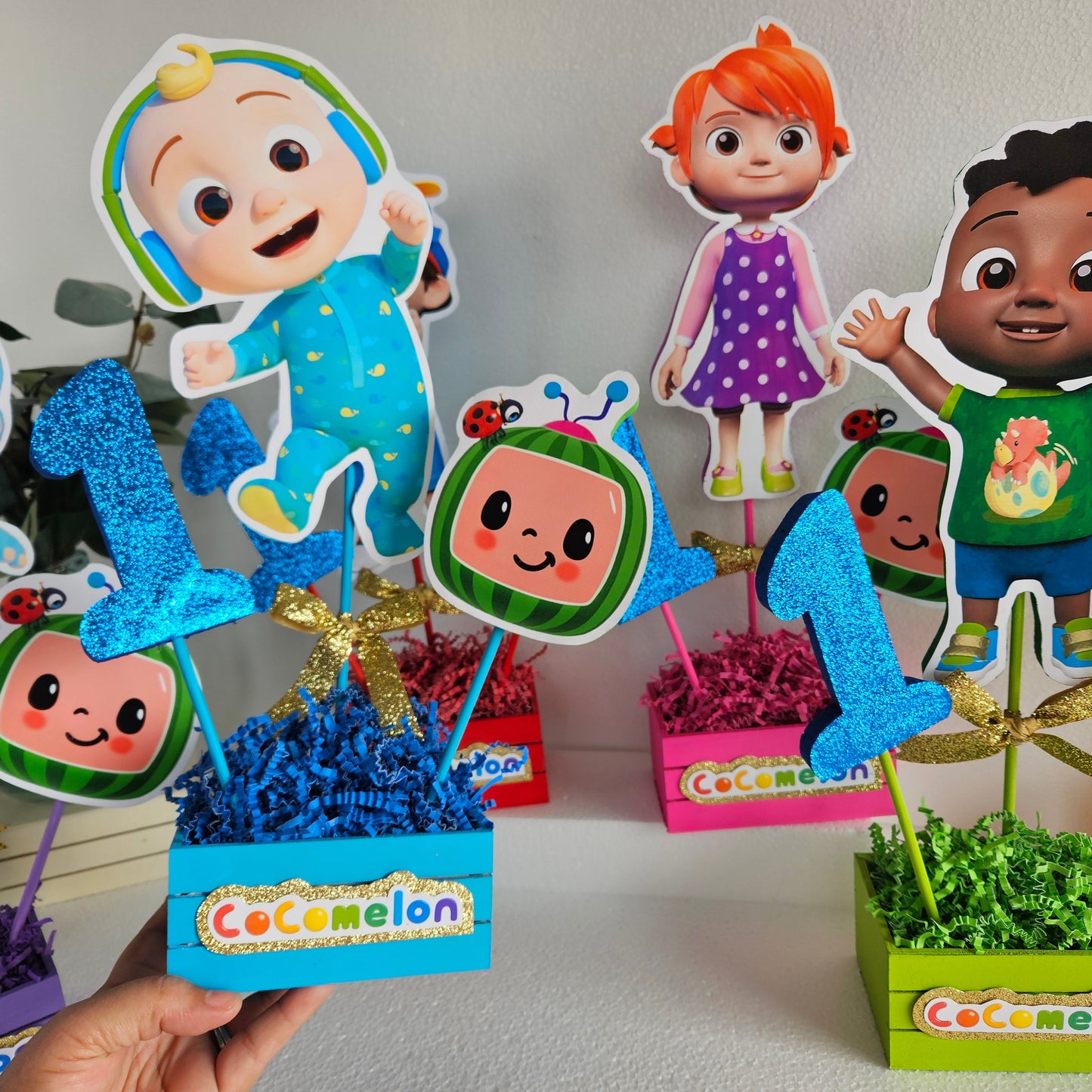 Cocomelon Kids Birthday Party Centerpieces decoration handmade