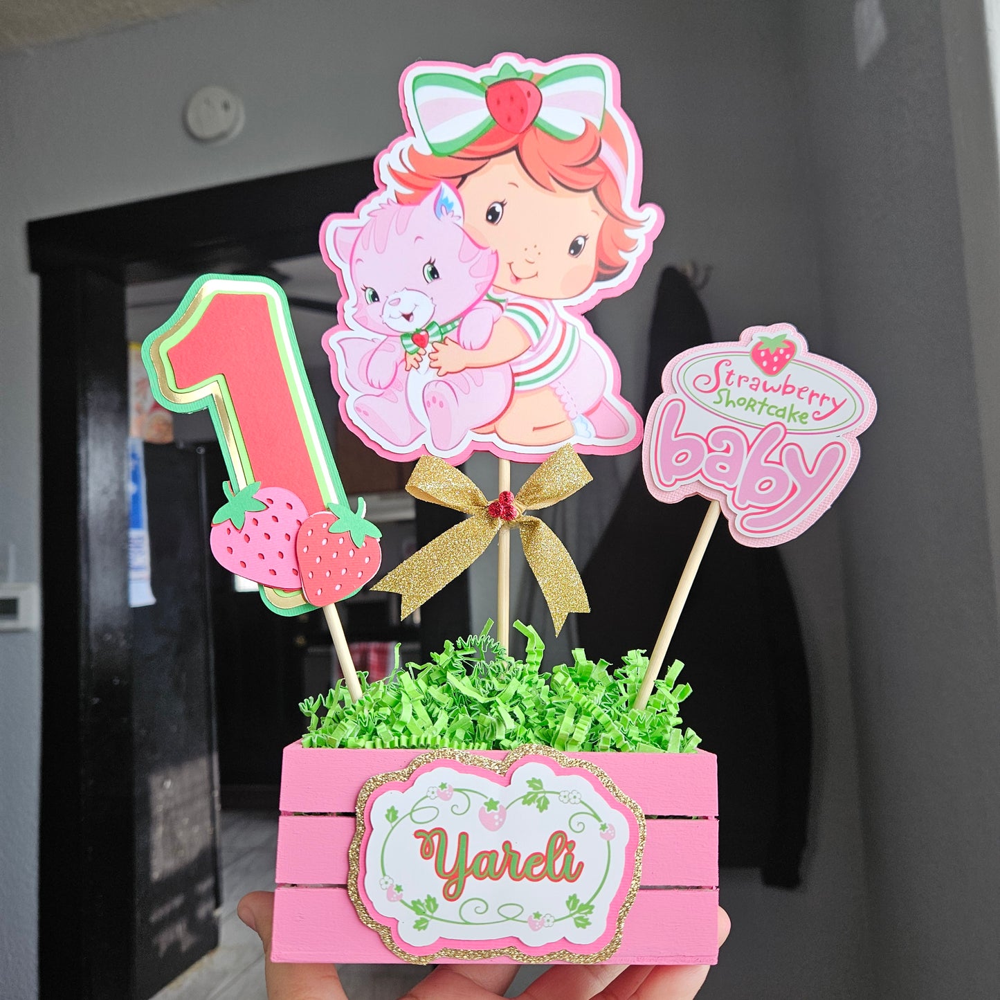 Baby Strawberry Shortcake Centerpiece - Girl Birthday Decoration
