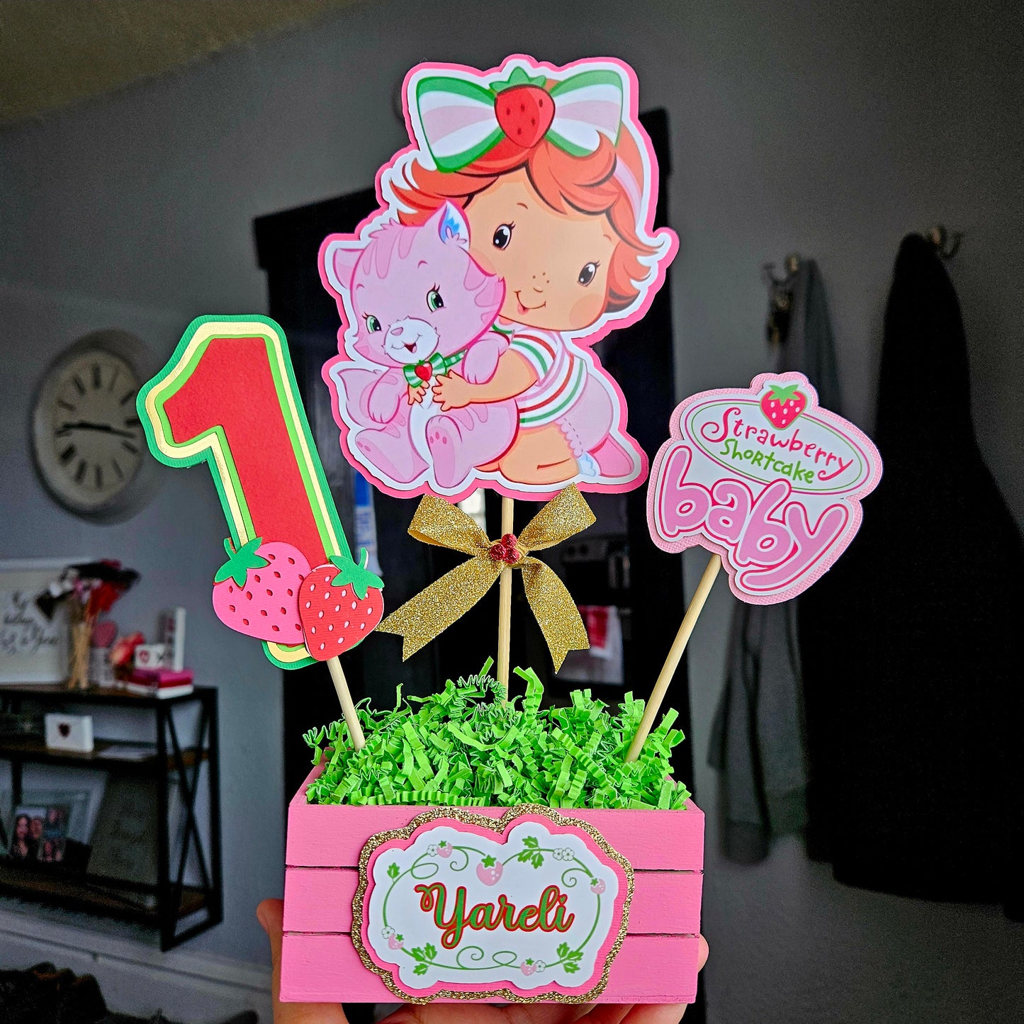 Baby Strawberry Shortcake Centerpiece - Girl Birthday Decoration