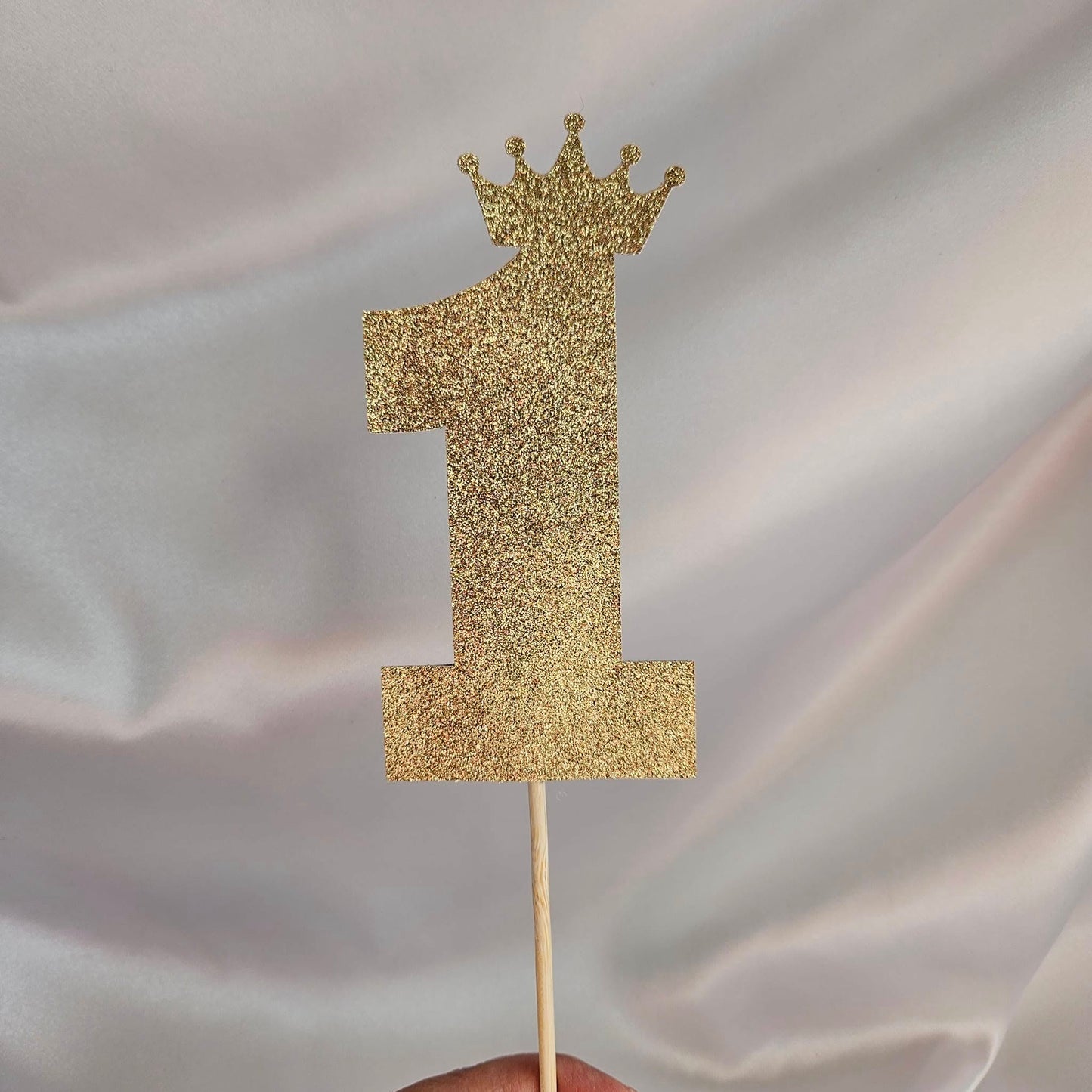 Set of 6 number 1 with Crown centerpieces Toppers or use it as Cake Toppers with glittery cardstock for birthday Party Table Decorations handmade