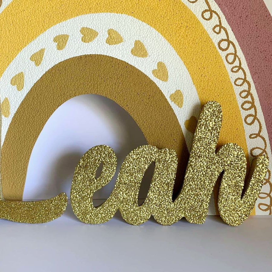 Custom Name Cutout in Glitter Gold – Personalized Party Decoration 36in
