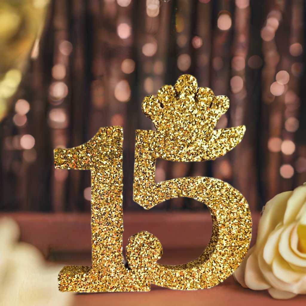 Custom Quinceañera 15 Foam number with Crown – Elegant Décor
