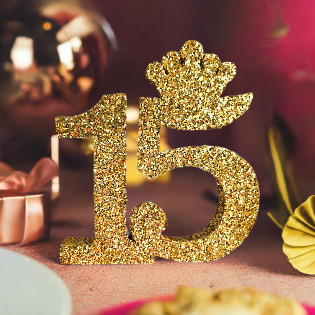 Custom Quinceañera 15 Foam number with Crown – Elegant Décor