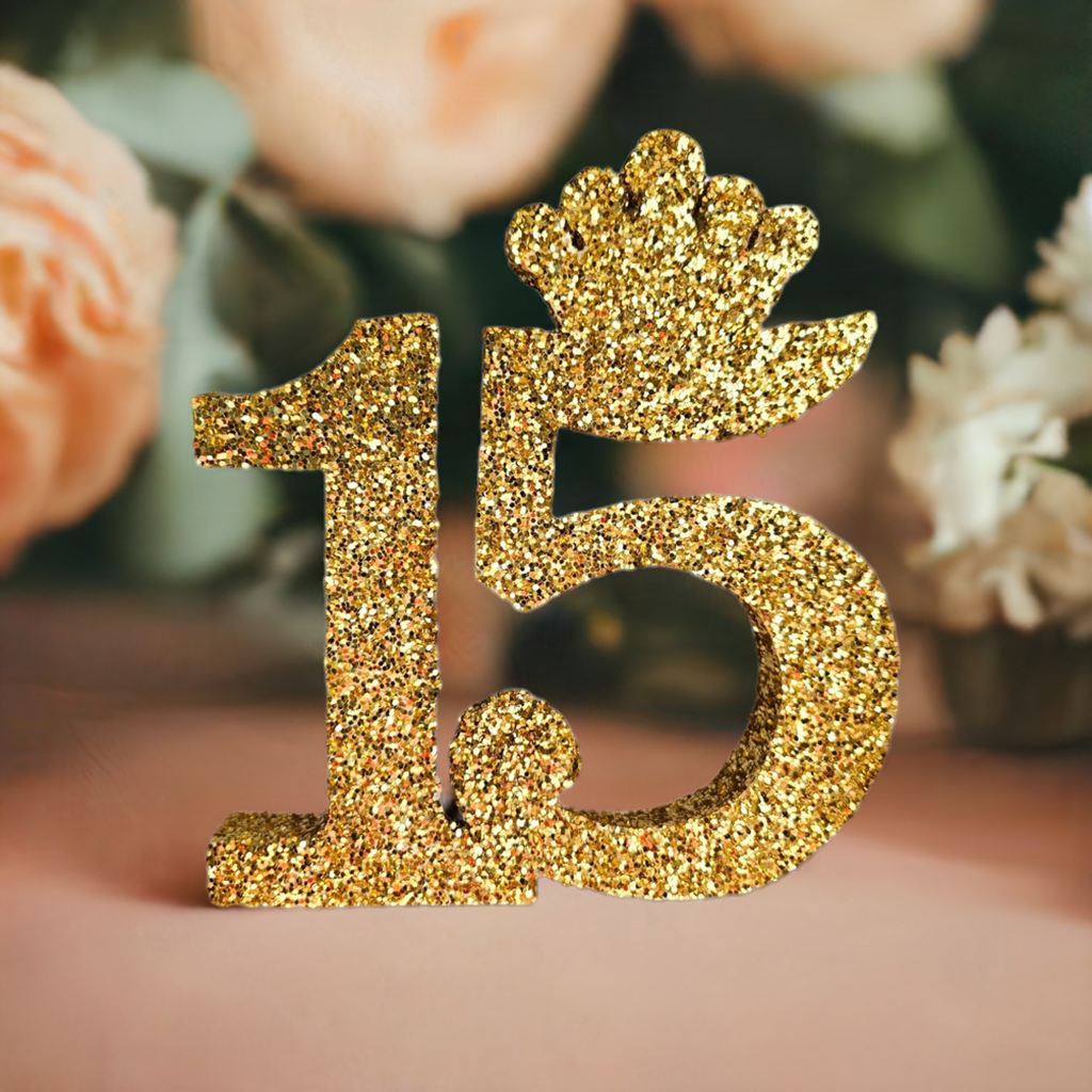 Custom Quinceañera 15 Foam number with Crown – Elegant Décor