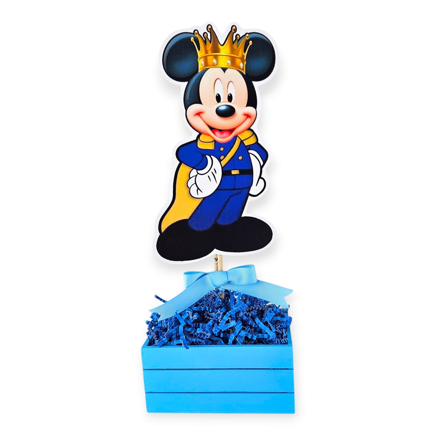 Royal Mickey Mouse cutout centerpiece for birthday