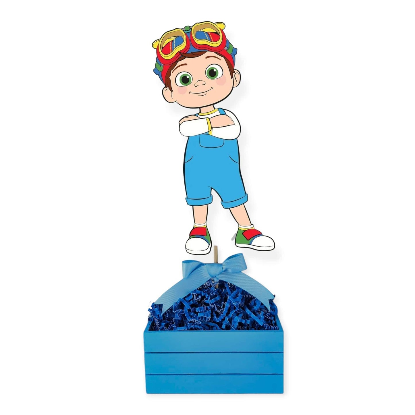 TomTom Cocomelon birthday centerpiece made of painted foam with printed image no glitter ready to display