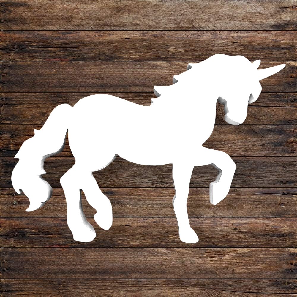 Unpainted unicorn foam cutout for DIY crafts and party decor.