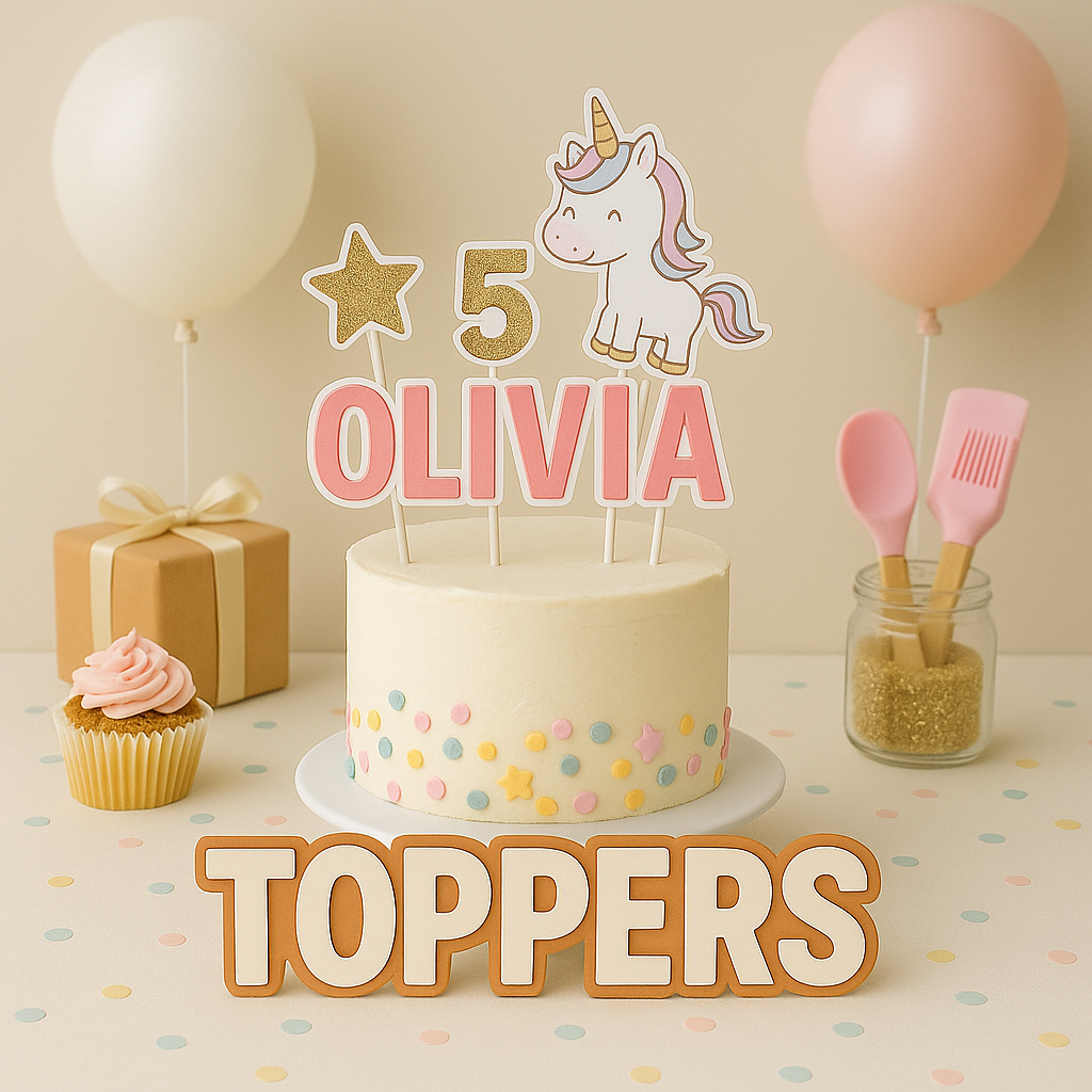 Custom Cake Toppers for Birthdays, Desserts & Party Decor