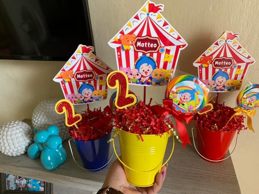 Plim Plim Circus kids birthday party decorations centerpiece Table keepsake