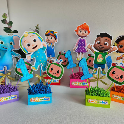 Cocomelon Kids Birthday Party Centerpieces decoration handmade