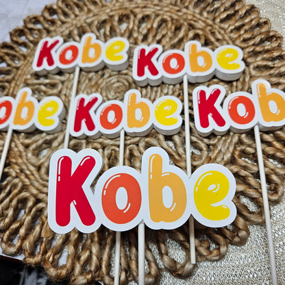 Printed Cocomelon Toppers Set of 12– Custom Name Party Decorations