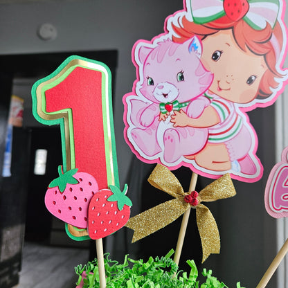 Baby Strawberry Shortcake Centerpiece - Girl Birthday Decoration