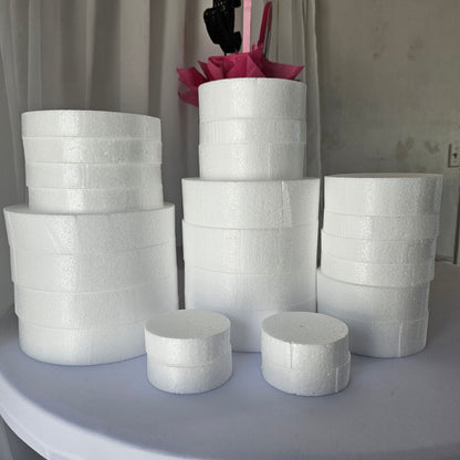 Foam Cake Dummy - Round Styrofoam Base for Cakes & Crafts Set of 4