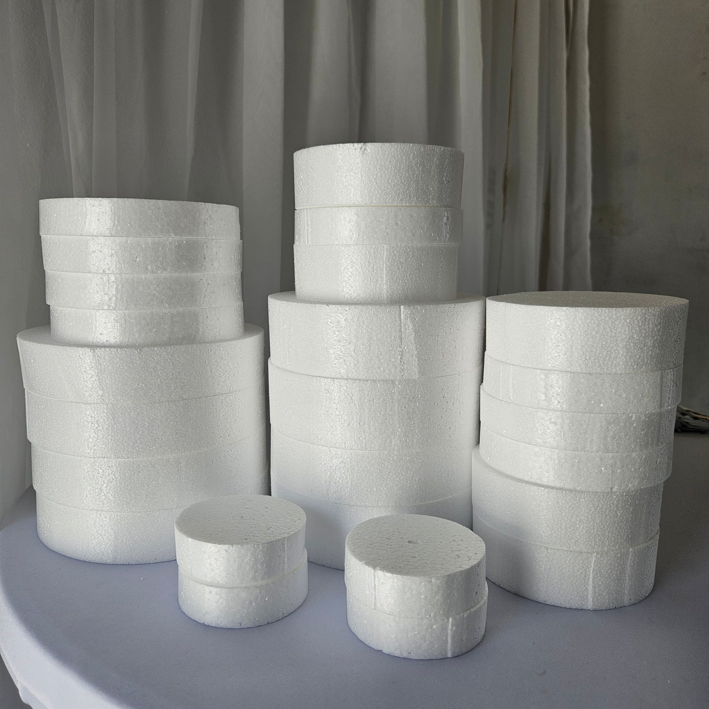Foam Cake Dummy - Round Styrofoam Base for Cakes & Crafts Set of 4