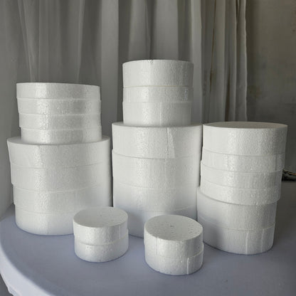 Foam Cake Dummy - Round Styrofoam Base for Cakes & Crafts Set of 4