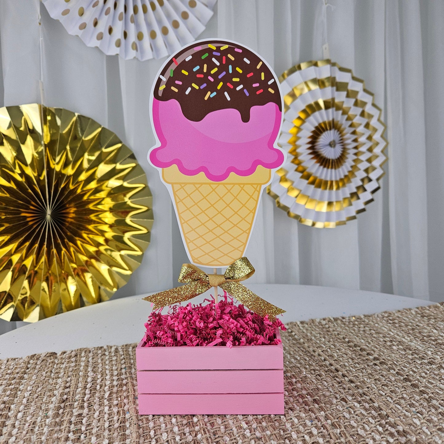 Ice Cream Centerpiece – Sweet Treat Party Decor for Girls’ Birthdays