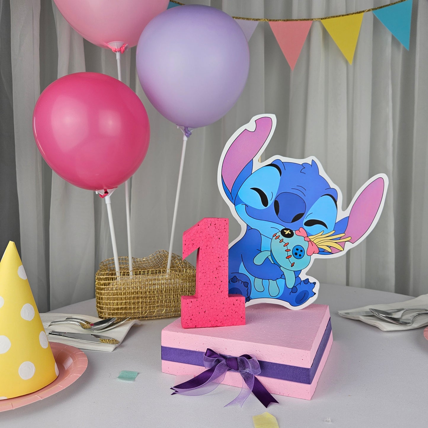 Stitch centerpiece 12 in tall