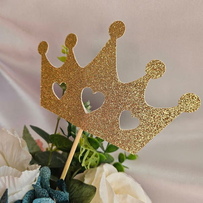 Crown Centerpiece (Gold with Glitter)