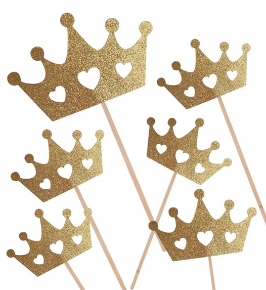 Crown Centerpiece (Gold with Glitter)