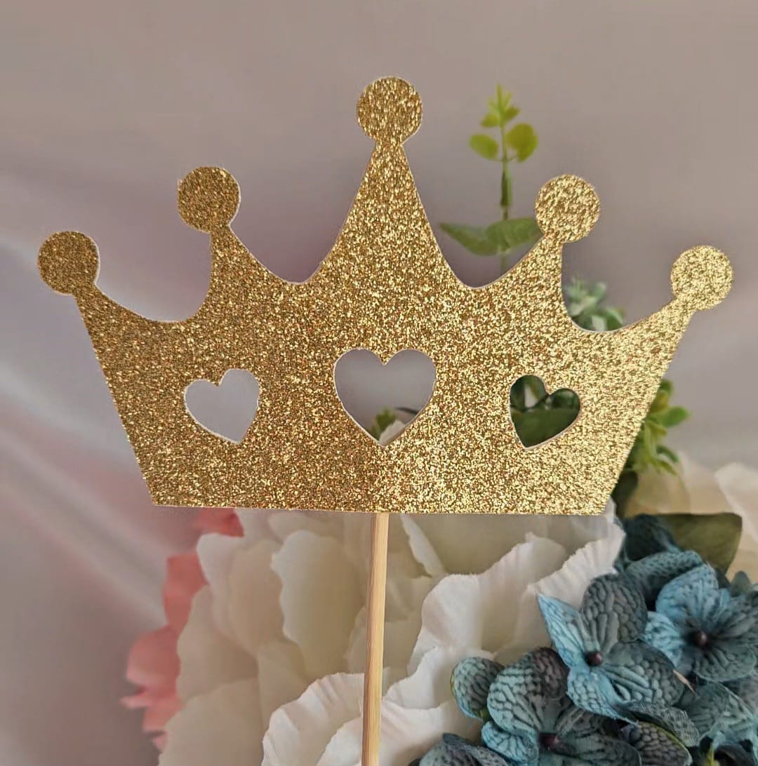 Crown Centerpiece (Gold with Glitter)