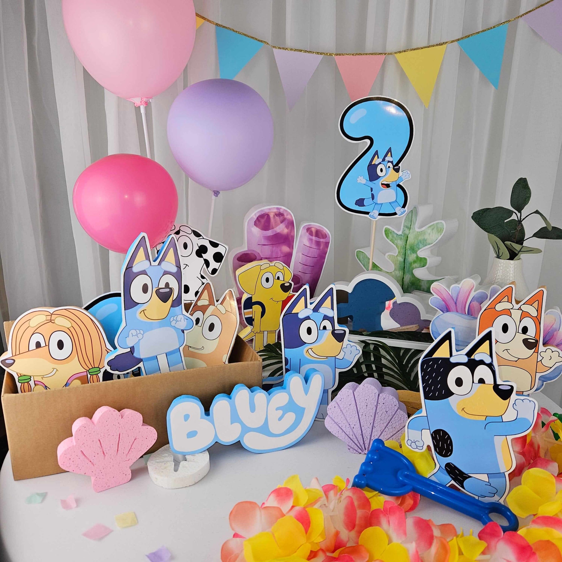 Custom Bluey foam cutout decoration Printed Snickers cutout for birthday table Standing party decor from Bluey