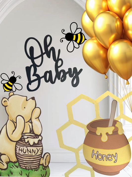 Winnie the Pooh Bee Hive Decoration – Customizable Baby Shower Cardboard