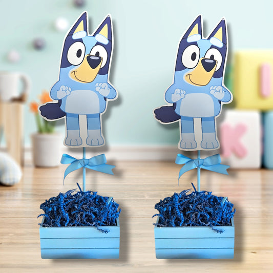 Bluey & Bingo Centerpiece - Handmade Party Decoration Add name and age