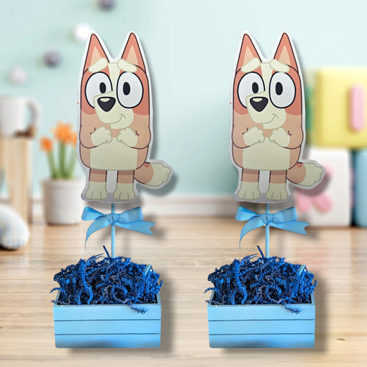 Bluey & Bingo Centerpiece - Handmade Party Decoration Add name and age