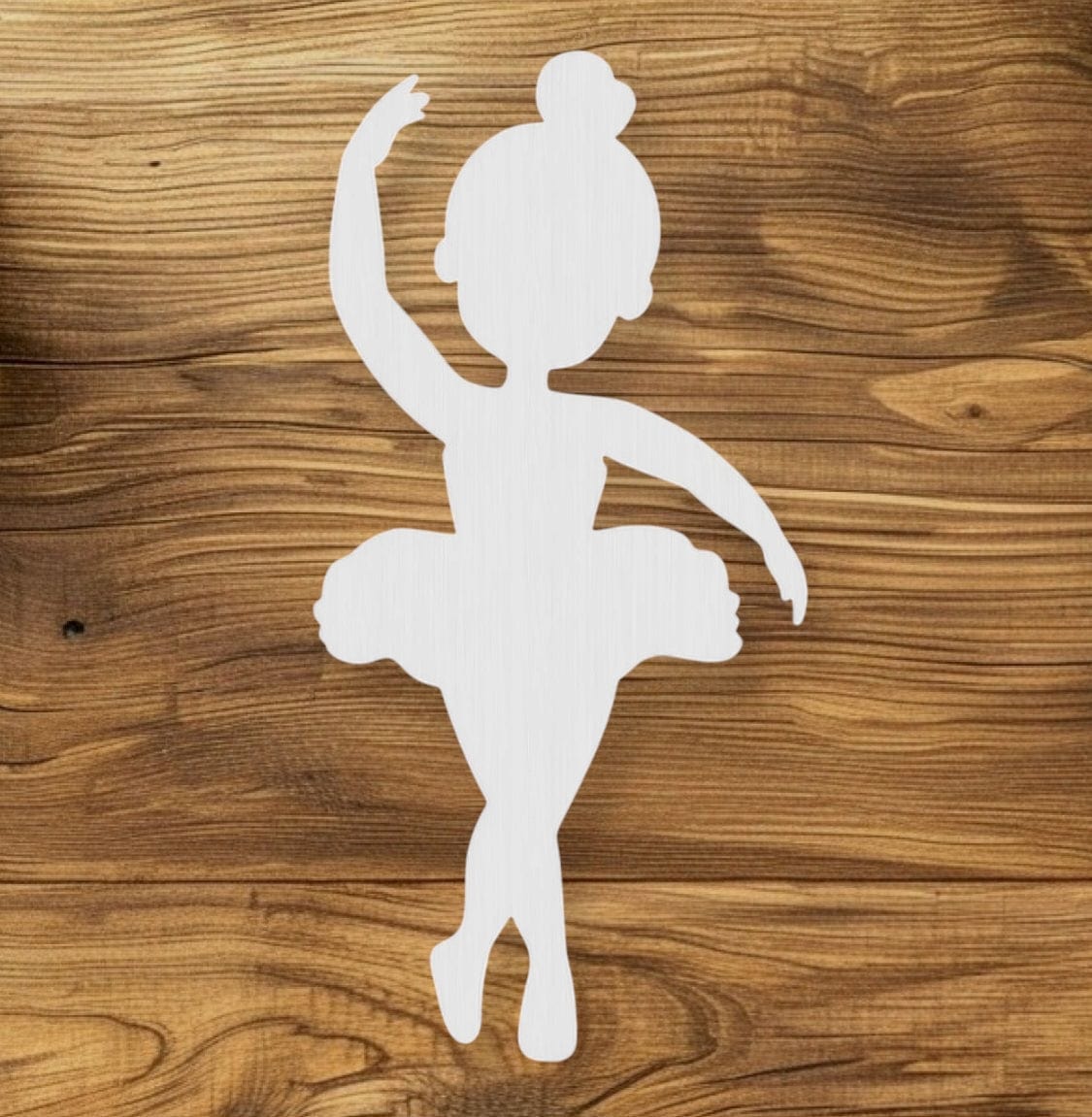 Unpainted foam ballerina cutout ready for DIY dance-themed crafts and decorations