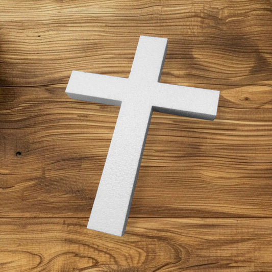 Unpainted Cross Foam Cutout – 2FT DIY Religious Event and Baptism Decor