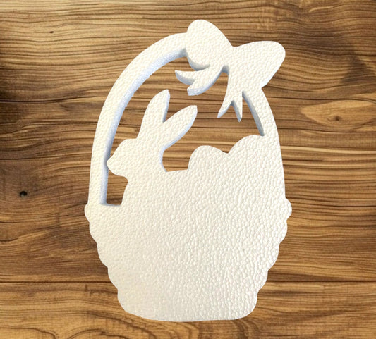 Unpainted Rabbit Easter Basket Foam Cutout – 2FT DIY Easter and Spring Decor