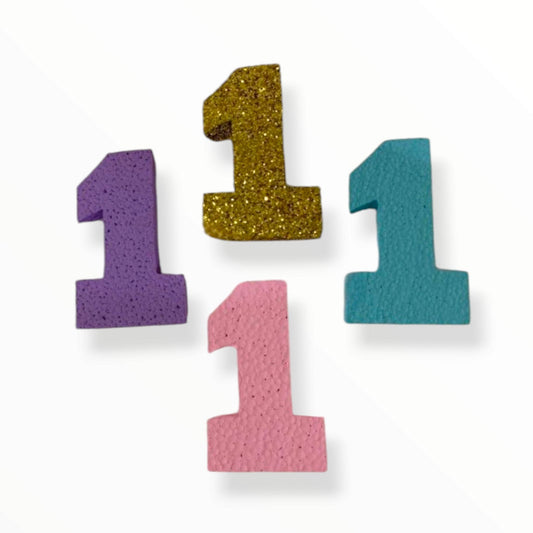 4-inch painted foam number 4 with glitter for party decor and crafts