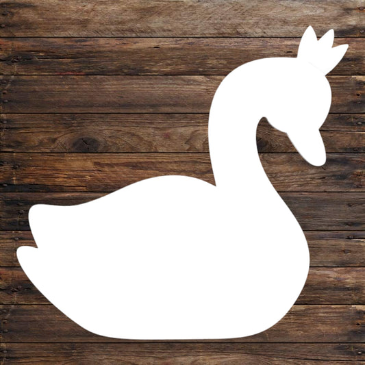 Elegant natural foam swan shape with crown for party decorations and crafts