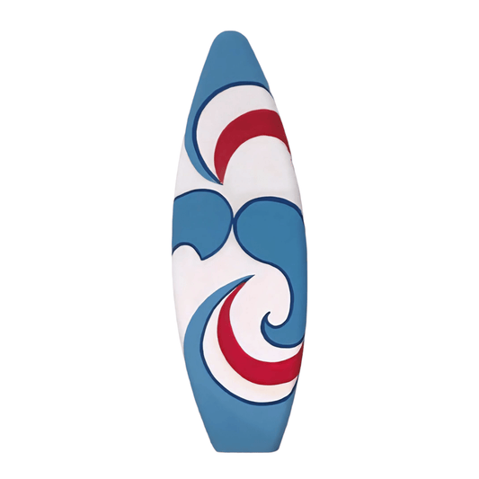 Brighten your event with this colorful Surf Board foam cutout, handcrafted for vibrant and fun birthday decorations.