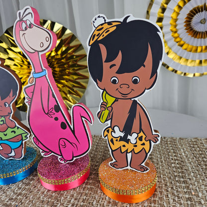 Bam Bam and Dino centerpiece for Flintstones birthday party