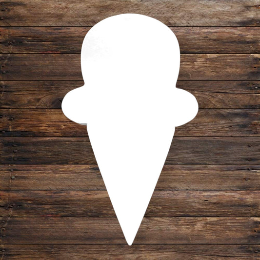 Unpainted ice cream foam cutout for DIY crafts and candy-themed party decor.