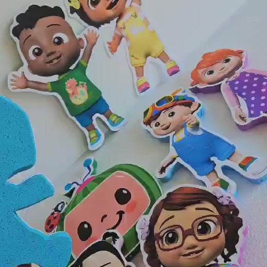 Personalized Cocomelon JJ foam cutout for toddler birthday kids party table decor