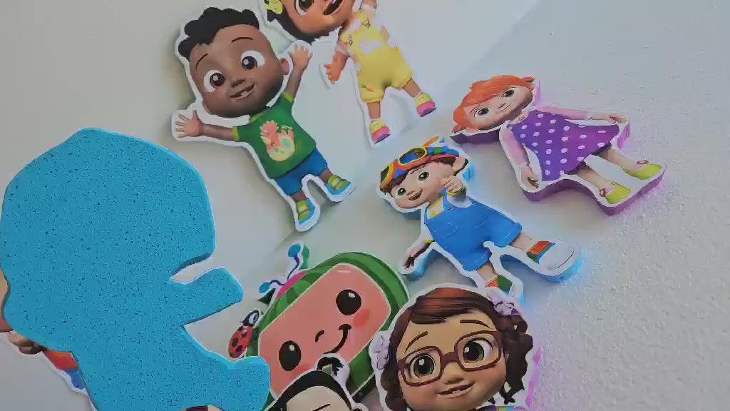 Personalized Cocomelon JJ foam cutout for toddler birthday kids party table decor