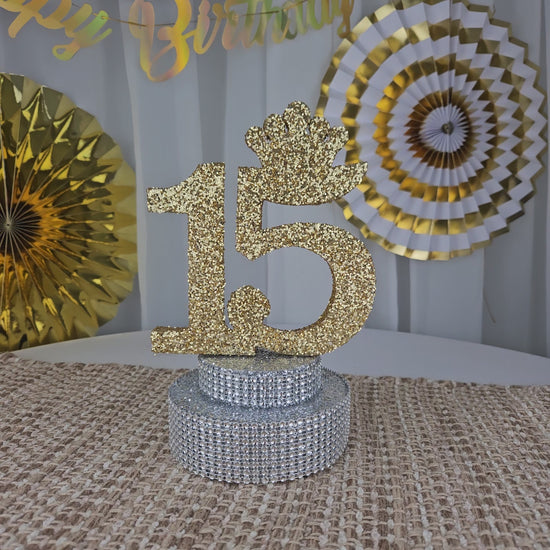 Quinceañera centerpiece for Sweet 15 party table decor