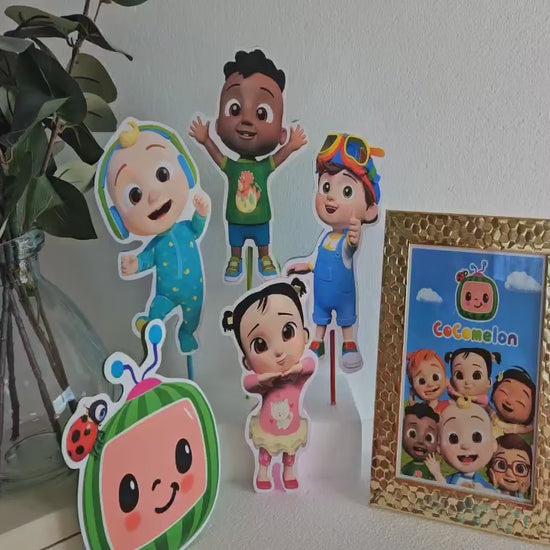 Cocomelon baby boy party centerpiece with JJ character in foam