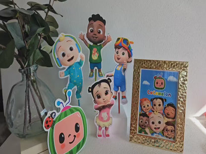 Cocomelon baby boy party centerpiece with JJ character in foam