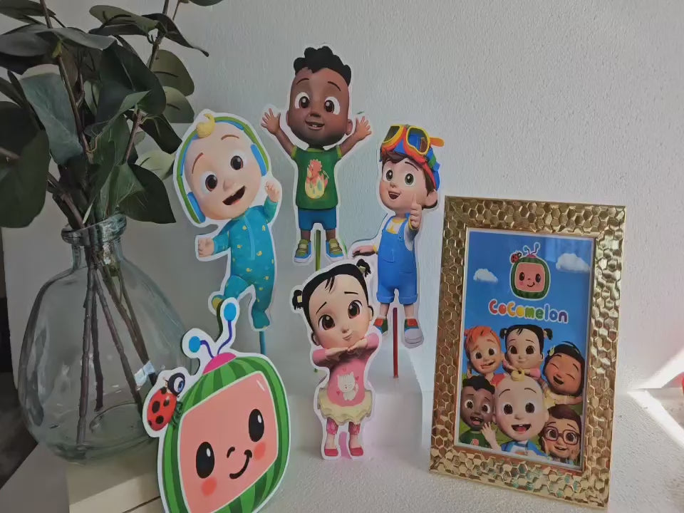 Cocomelon baby boy party centerpiece with JJ character in foam