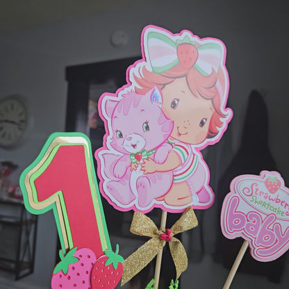 Baby Strawberry Shortcake Centerpiece - Girl Birthday Decoration