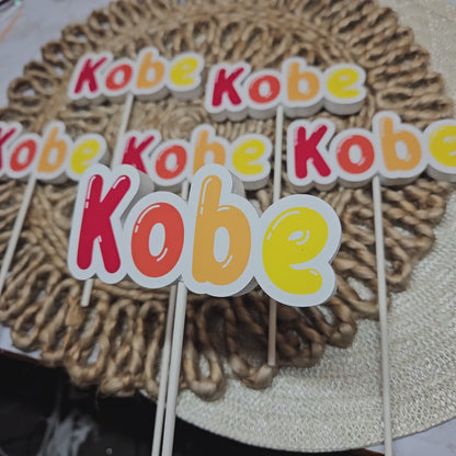 Printed Cocomelon Toppers Set of 12– Custom Name Party Decorations