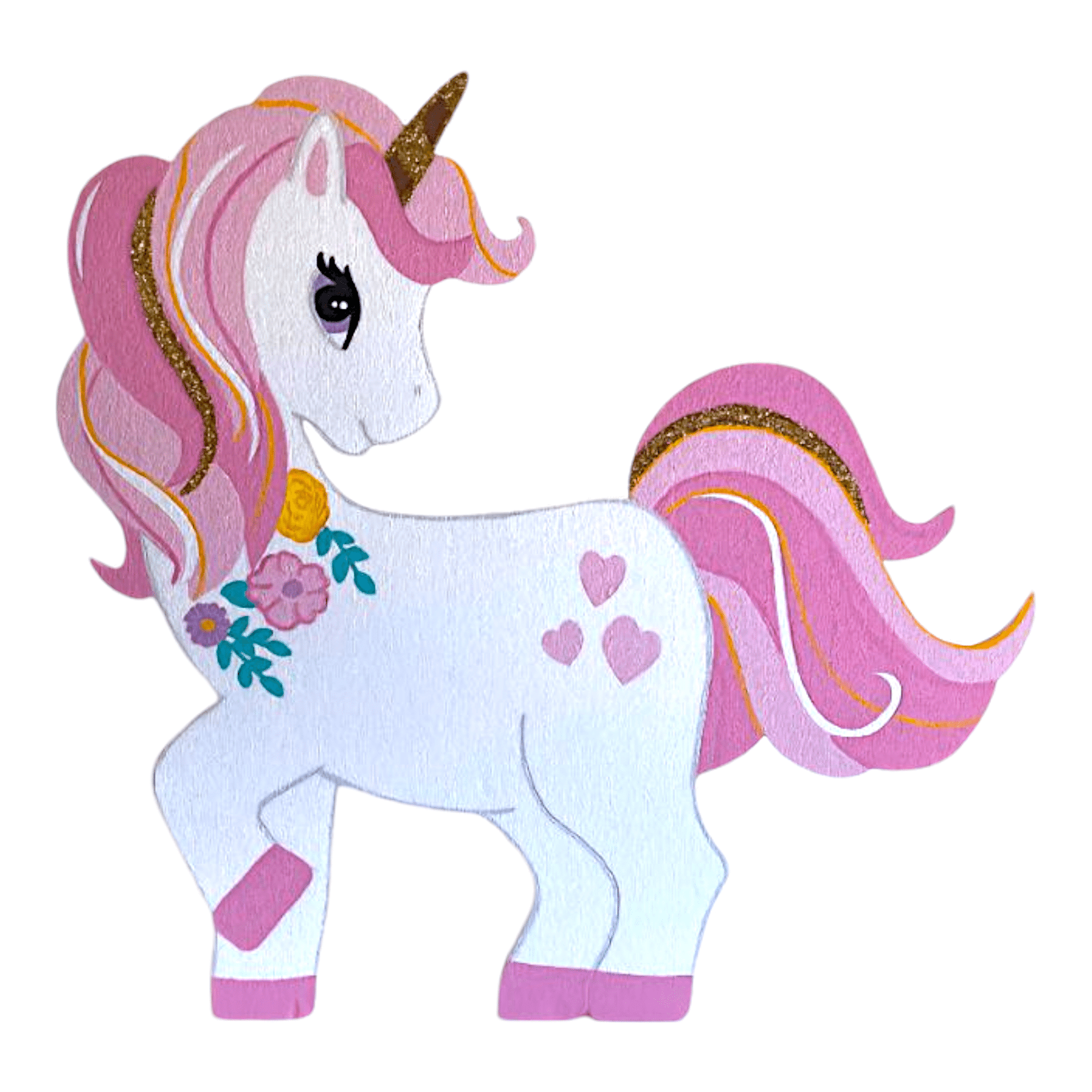 Handmade unicorn foam cutout in pastel rainbow colors – perfect for birthday party decoration and magical photo backdrops